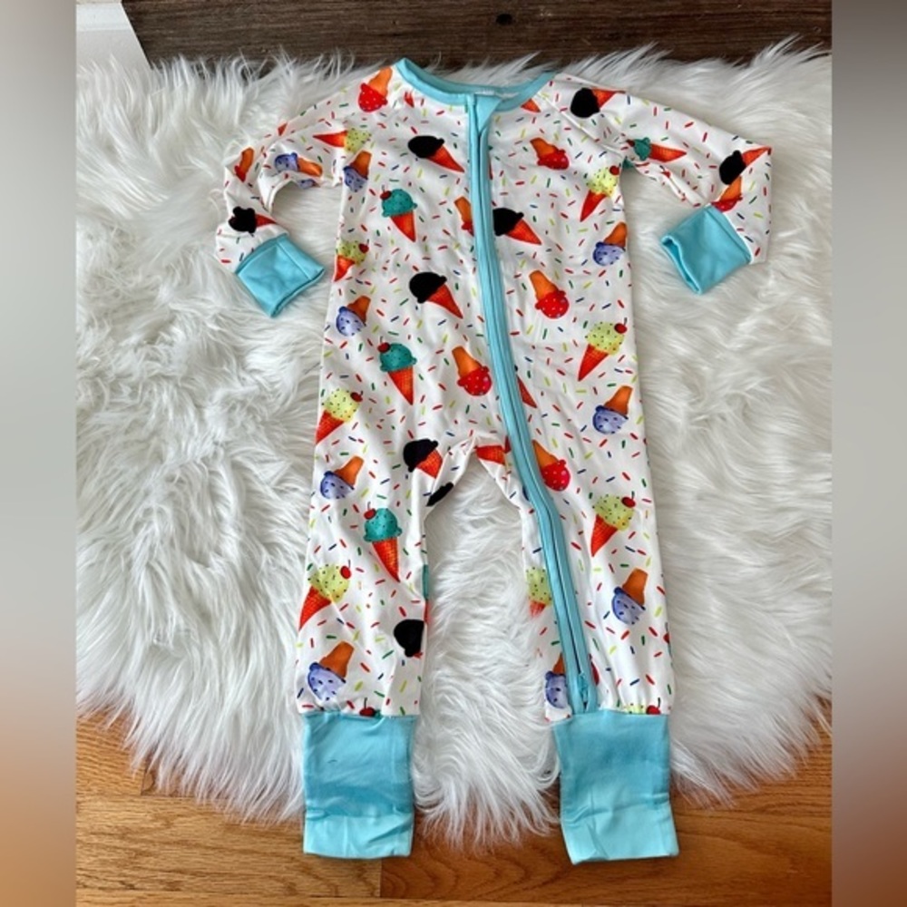 STAINF | Ice Cream Party Convertible Zip Romper